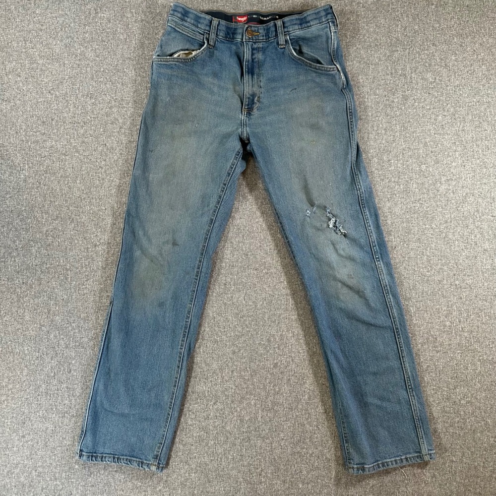 Wrangler Jeans Mens 30x32 Five Star Performance Blue Stretch Straight Denim